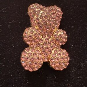 Sparkling Lavender Crystal Bear Brooch